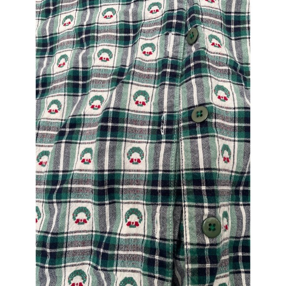 Vintage 90s Westbound Christmas Wreath Women's Flannel Size M - Picture 2 of 6
